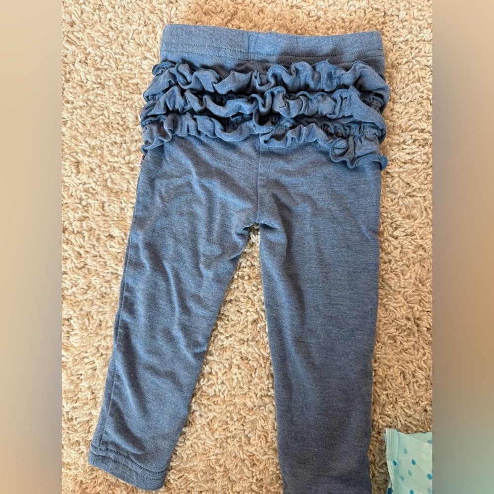 Little Sleepies Denim Blue Ruffled Leggings